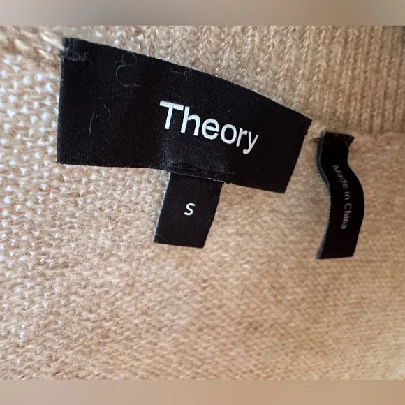 Theory 100% Cashmere Tan Cowl Turtleneck Vest Sweater Sleeveless Top, S - Picture 12 of 16